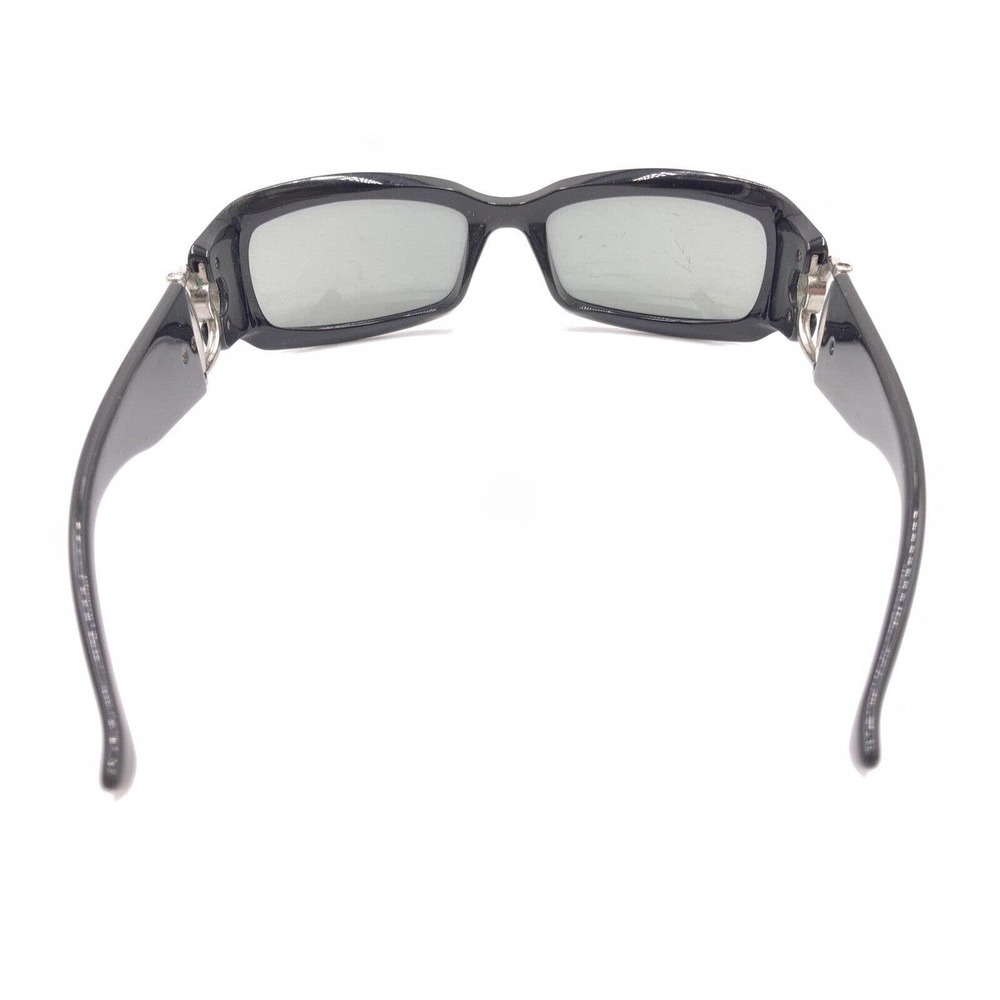 Gucci Black Silver Rectangle Wrap Sunglasses Gray… - image 5